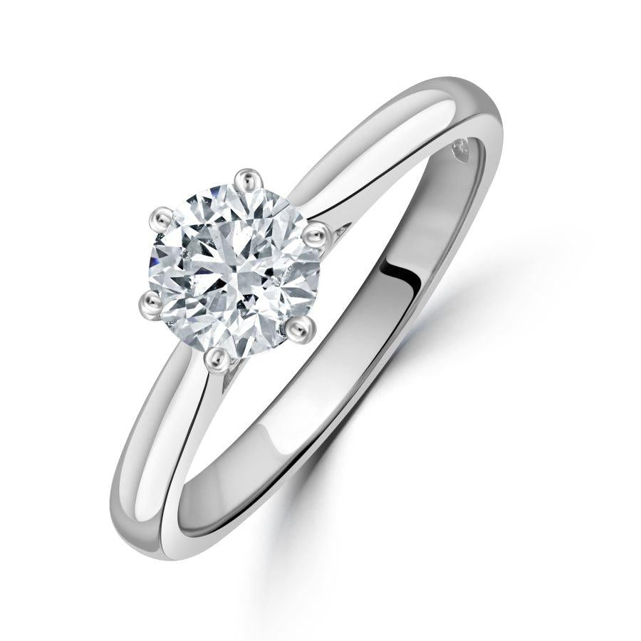 Dipples-0.90ct Round Brilliant Cut Diamond Solitaire Platinum Ring-Dipples Jewellers