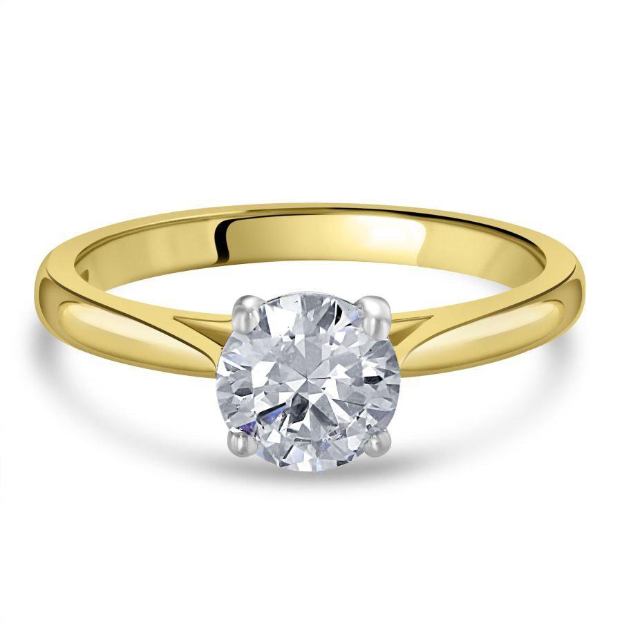 Dipples-1.00ct Round Brilliant Cut Diamond Solitaire 18ct Yellow Gold Ring-Dipples Jewellers