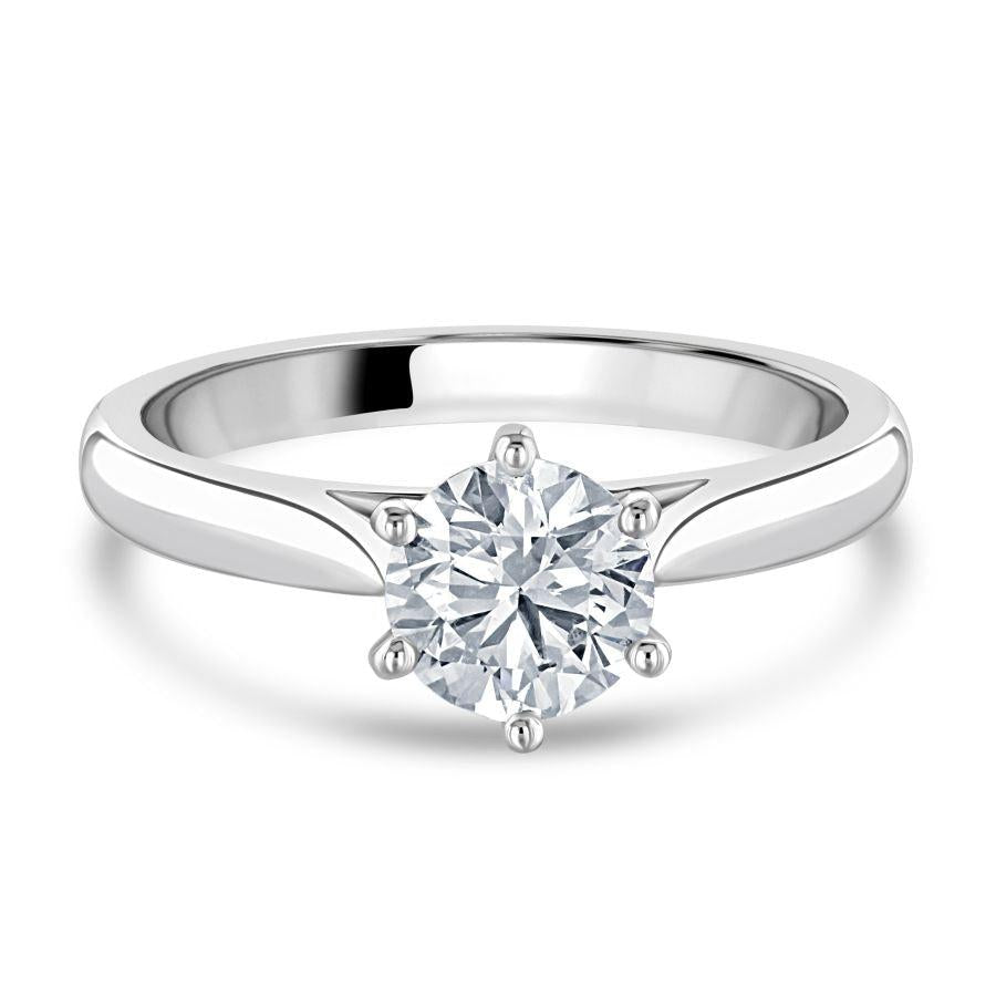 Dipples-1.00ct Round Brilliant Cut Diamond Solitaire Platinum Ring-Dipples Jewellers