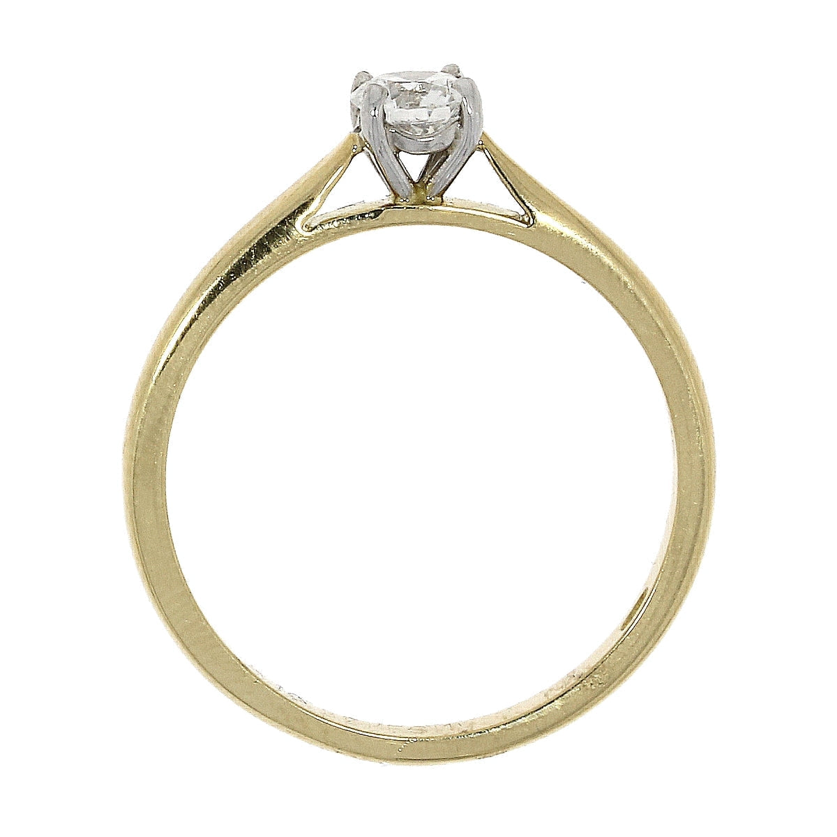 Dipples-18ct Gold yellow and white gold 4 claw solitaire diamond ring-Dipples Jewellers