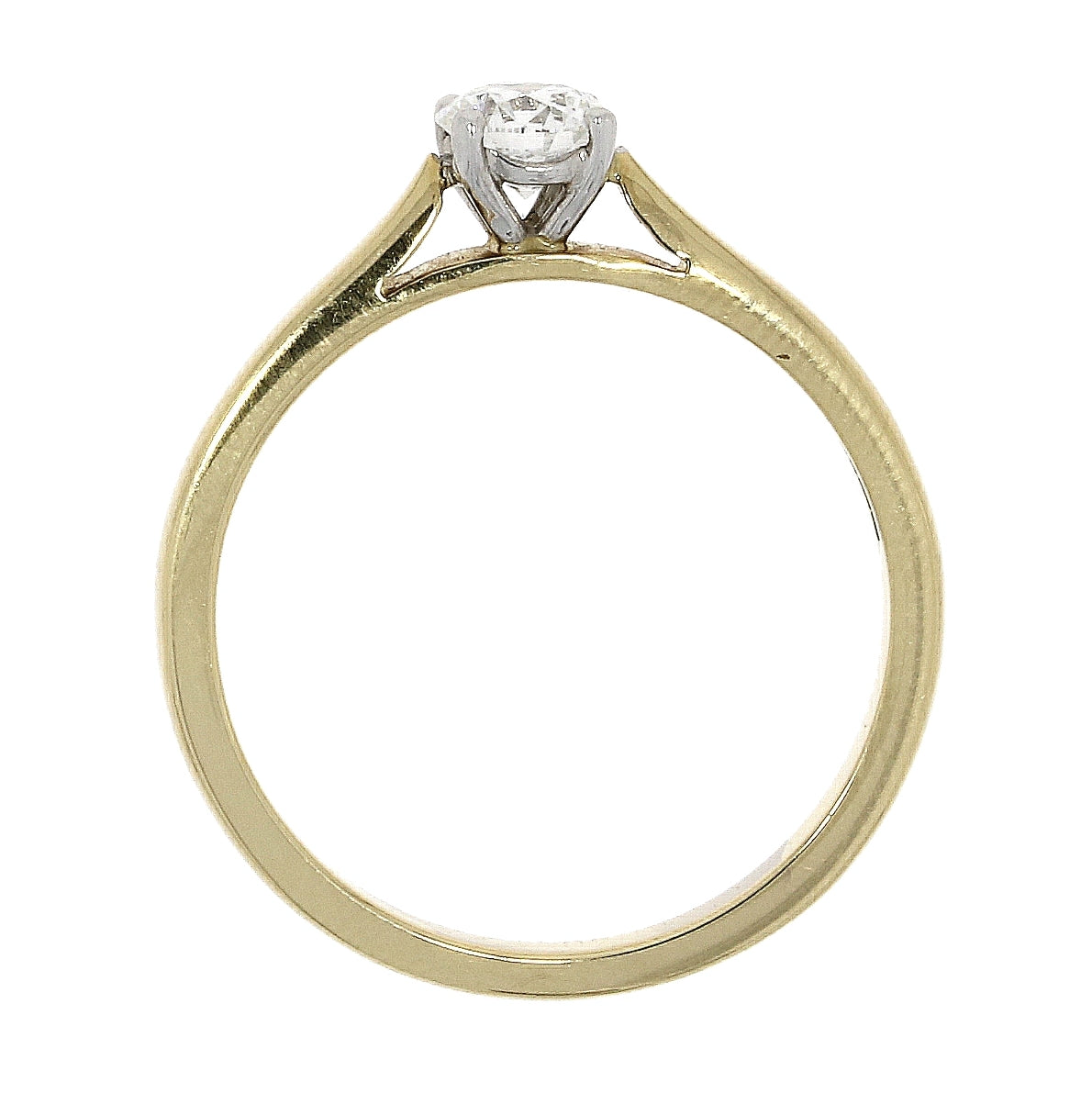 Dipples-18ct Gold yellow and white gold 4 claw solitaire diamond ring-Dipples Jewellers