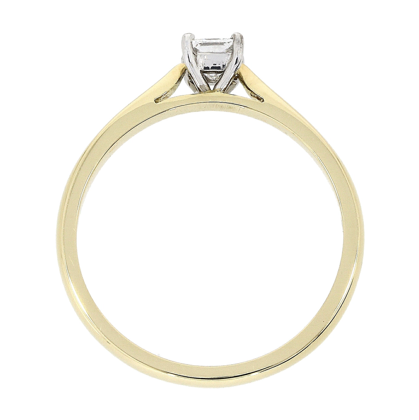 Dipples-18ct Gold yellow gold princess cut Diamond solitaire 4-claw set ring-Dipples Jewellers