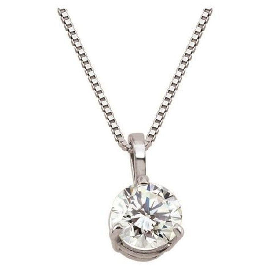 Dipples-18ct White Gold 0.51ct Round Brilliant Cut Diamond Solitaire Pendant-Dipples Jewellers