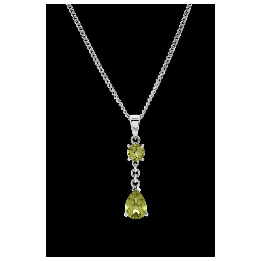 Dipples-18ct White Gold 1t.Drop/Rnd Peri N.Ch-Dipples Jewellers