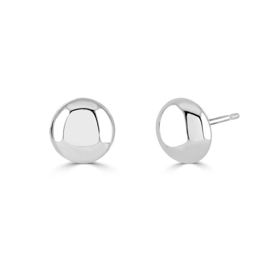 Dipples-18ct White Gold Button Studs-Dipples Jewellers