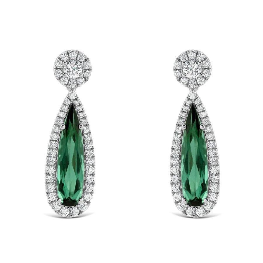 Dipples-18ct White Gold Pear Grntour/Di Drops-Dipples Jewellers