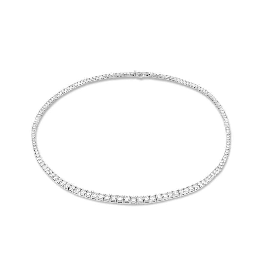 Dipples-18ct White Gold Round Brilliant Cut Diamond Set Riviere Necklet-Dipples Jewellers