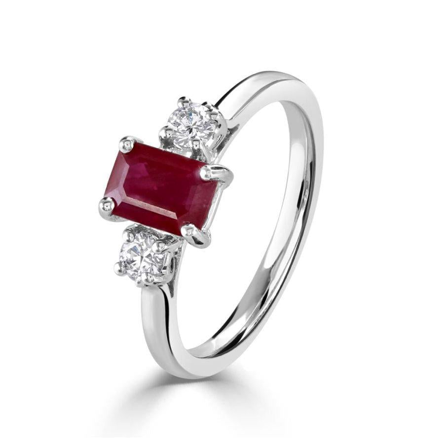 Dipples-18ct White Gold Ruby & Diamond Ring-Dipples Jewellers
