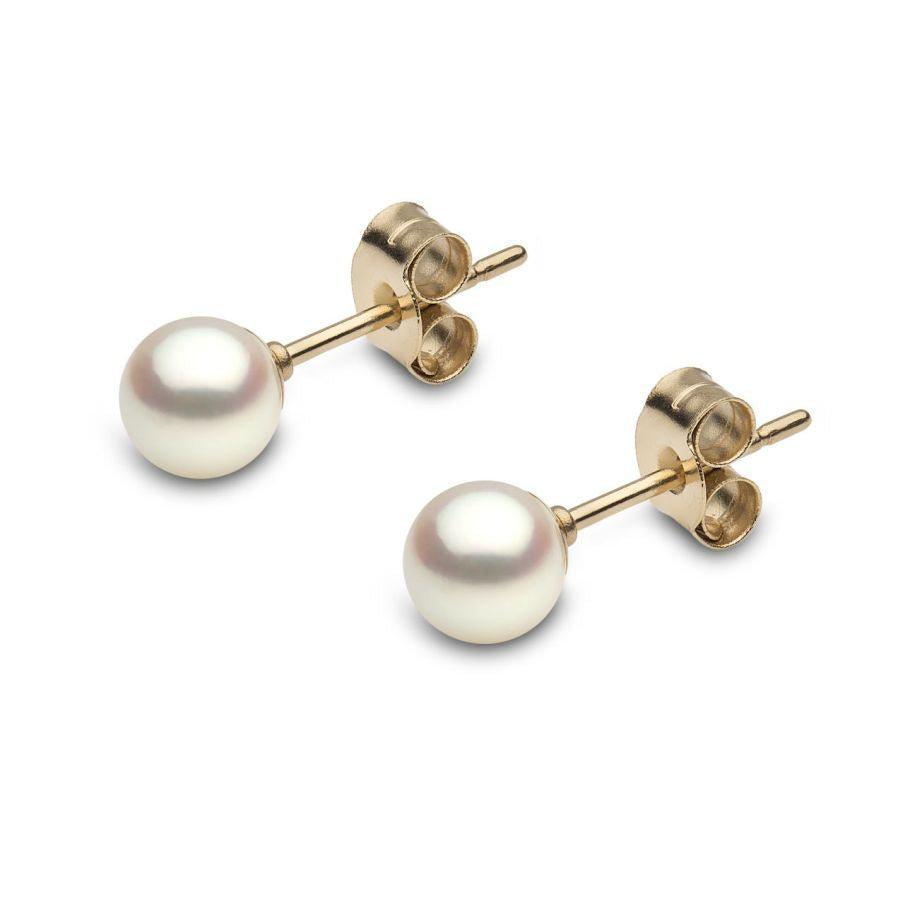 Dipples-18ct Yellow Gold Cultured Pearl Stud Earrings-Dipples Jewellers