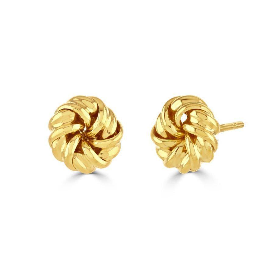 Dipples-18ct Yellow Gold Ribbon Swirl Stud-Dipples Jewellers