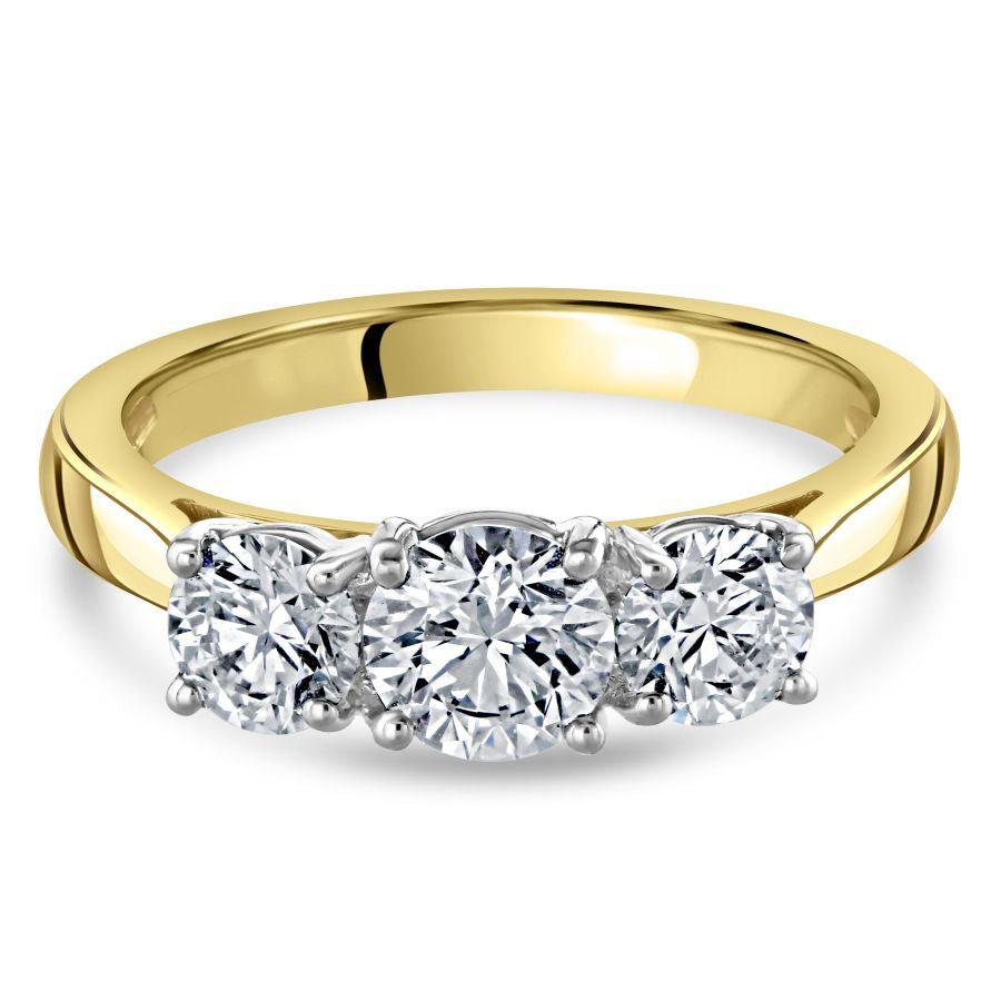 Dipples-18ct Yellow Gold Round Brilliant Cut Diamond 3-Stone Ring-Dipples Jewellers