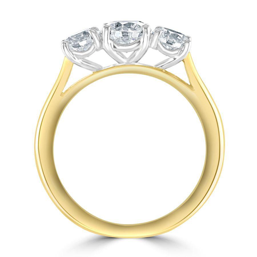 Dipples-18ct Yellow Gold Round Brilliant Cut Diamond 3-Stone Ring-Dipples Jewellers