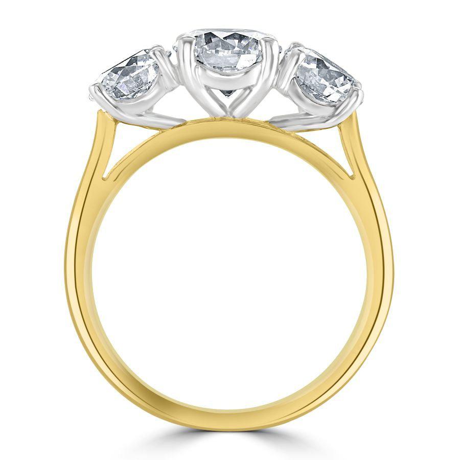 Dipples-18ct Yellow Gold Round Brilliant Cut Diamond Trilogy Ring-Dipples Jewellers