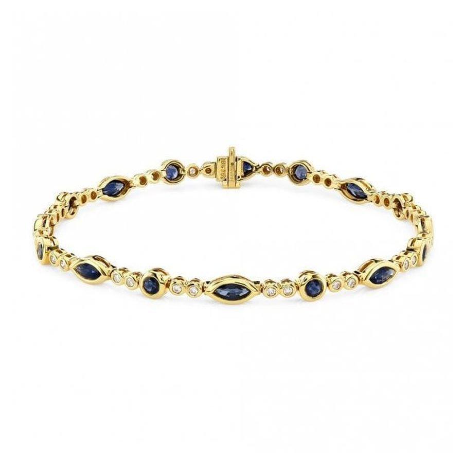 Dipples-18ct yellow gold Sapphire & Diamond bracelet-Dipples Jewellers