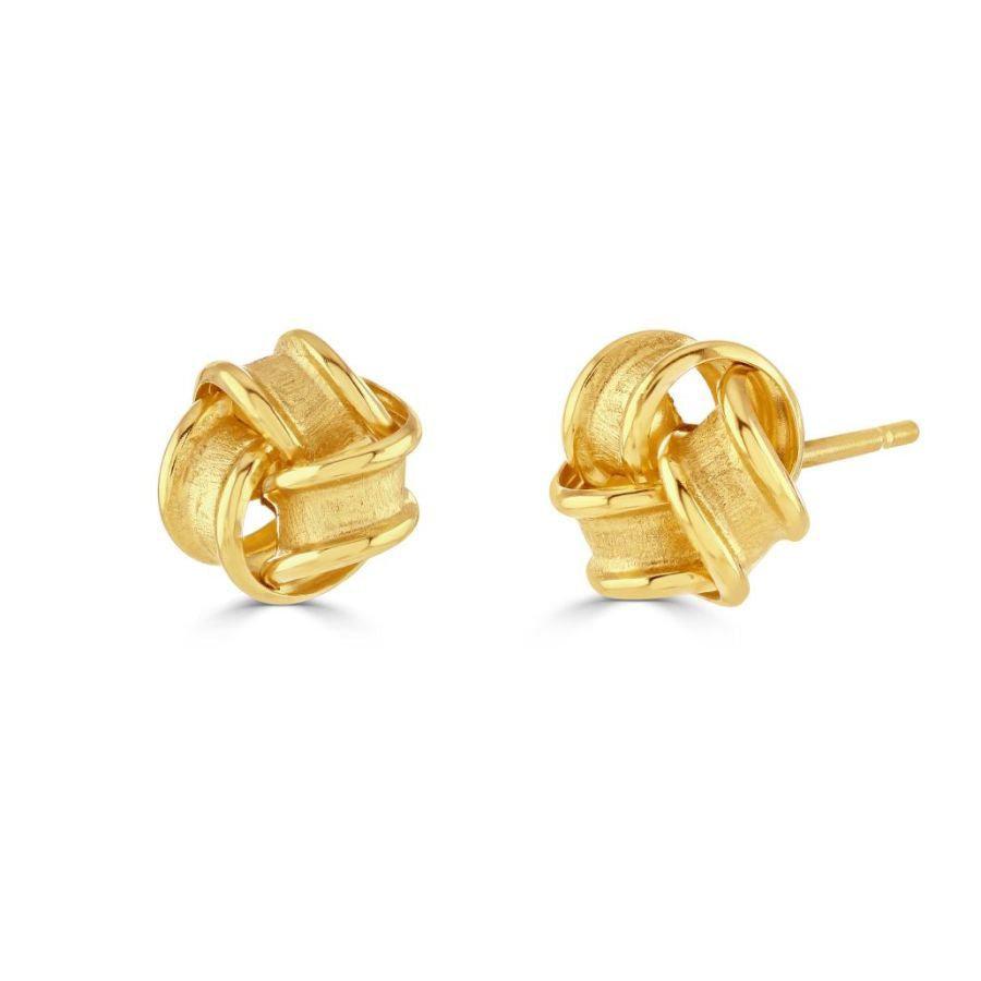 Dipples-18ct Yellow Gold Sat-Pol Ribbon Knot-Dipples Jewellers