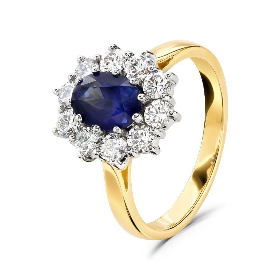 Dipples-18ct Yellow & White Gold Sapphire & Diamond Ring-Dipples Jewellers