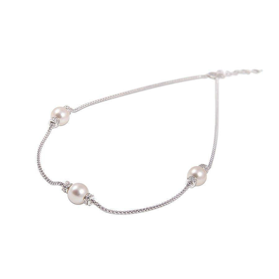 Dipples-9.0-9.5mm Cultered Freshwater Pearl & Chain Necklace-Dipples Jewellers