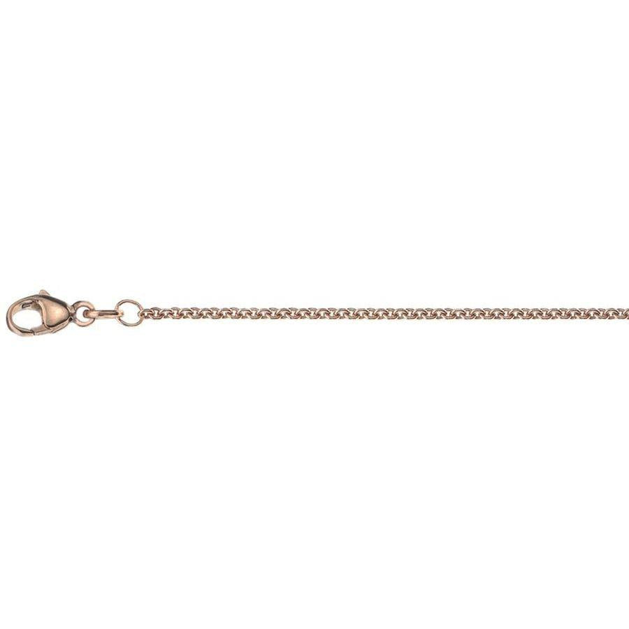 Dipples-9ct Rose Gold 18" Close Tight Trace Link Necklace-Dipples Jewellers