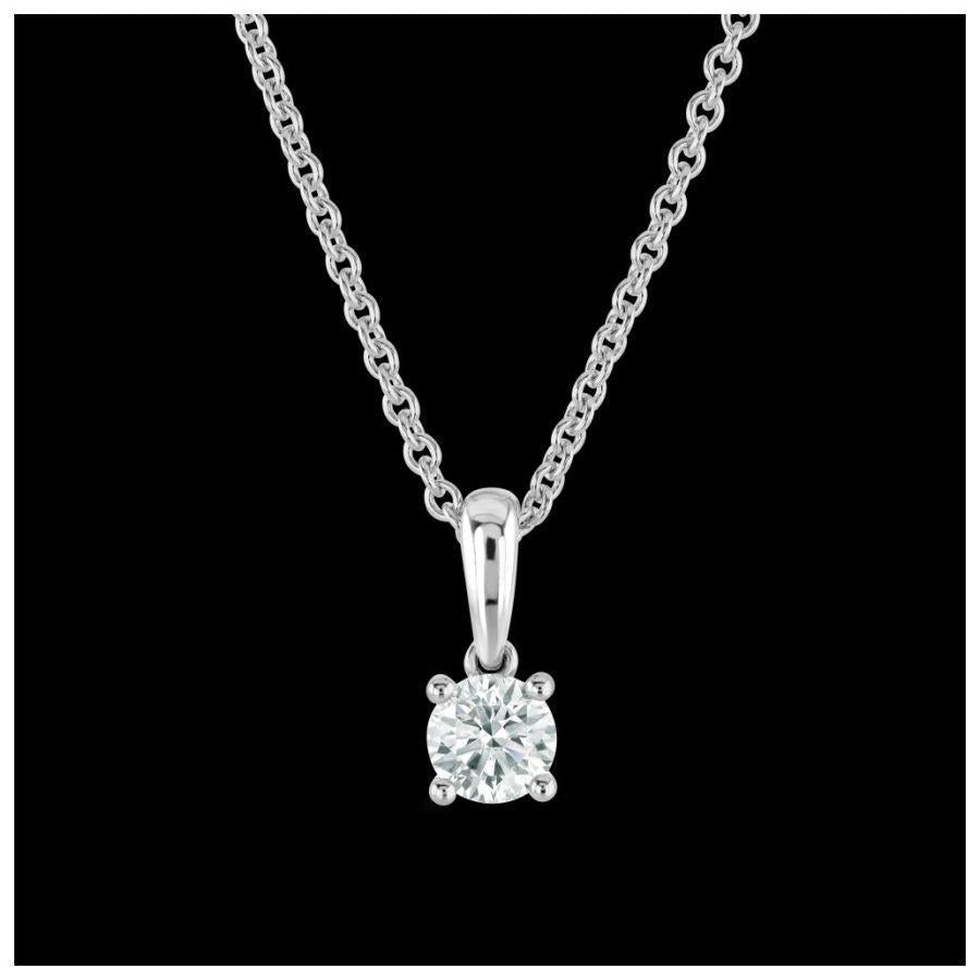 Dipples-9ct White Gold 1dia-Pend-N.Chn-Dipples Jewellers