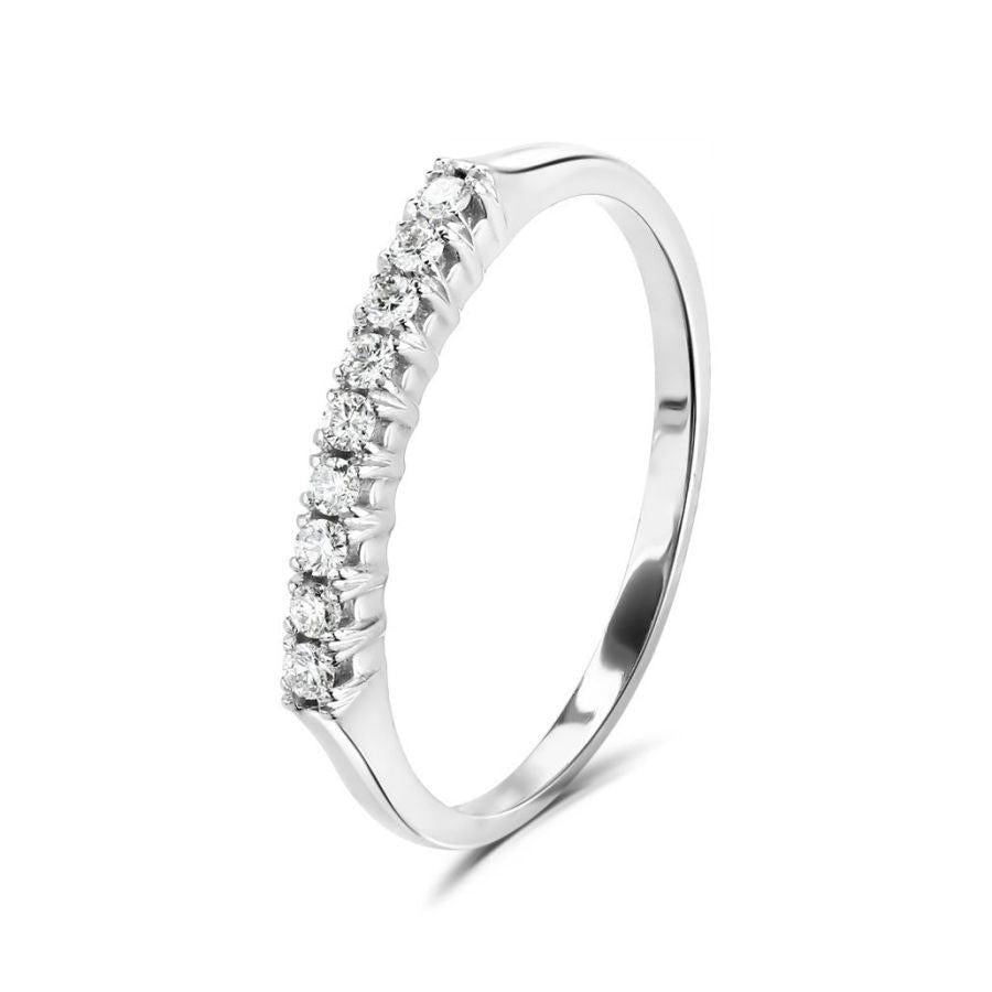 Dipples-9ct White Gold 9-Stone Round Brilliant Cut Diamond Half Eternity Ring-Dipples Jewellers