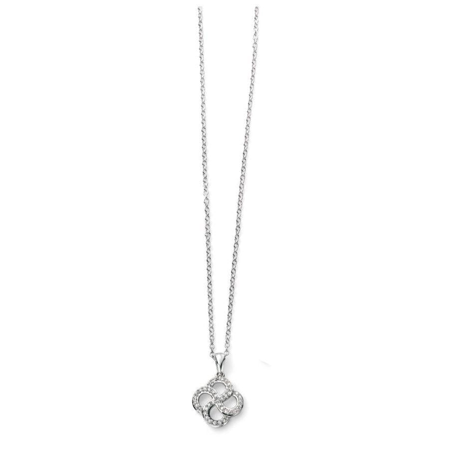 Dipples-9ct White Gold Diamond Set Open Clover Leaf Pendant-Dipples Jewellers