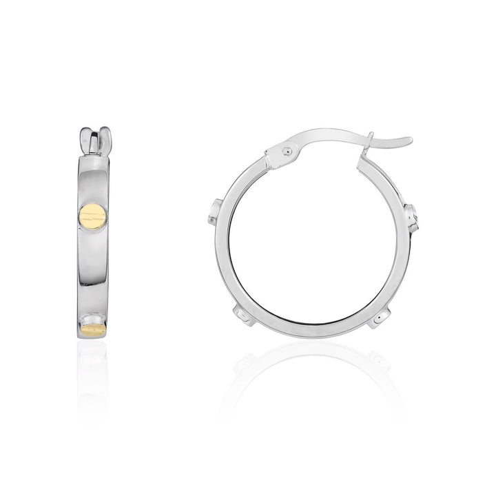 Dipples-9ct white gold Hoop with 7 Yellow gold Screws-Dipples Jewellers