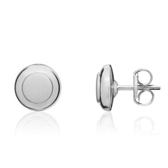 Dipples-9ct White Gold Round Stud earrings-Dipples Jewellers