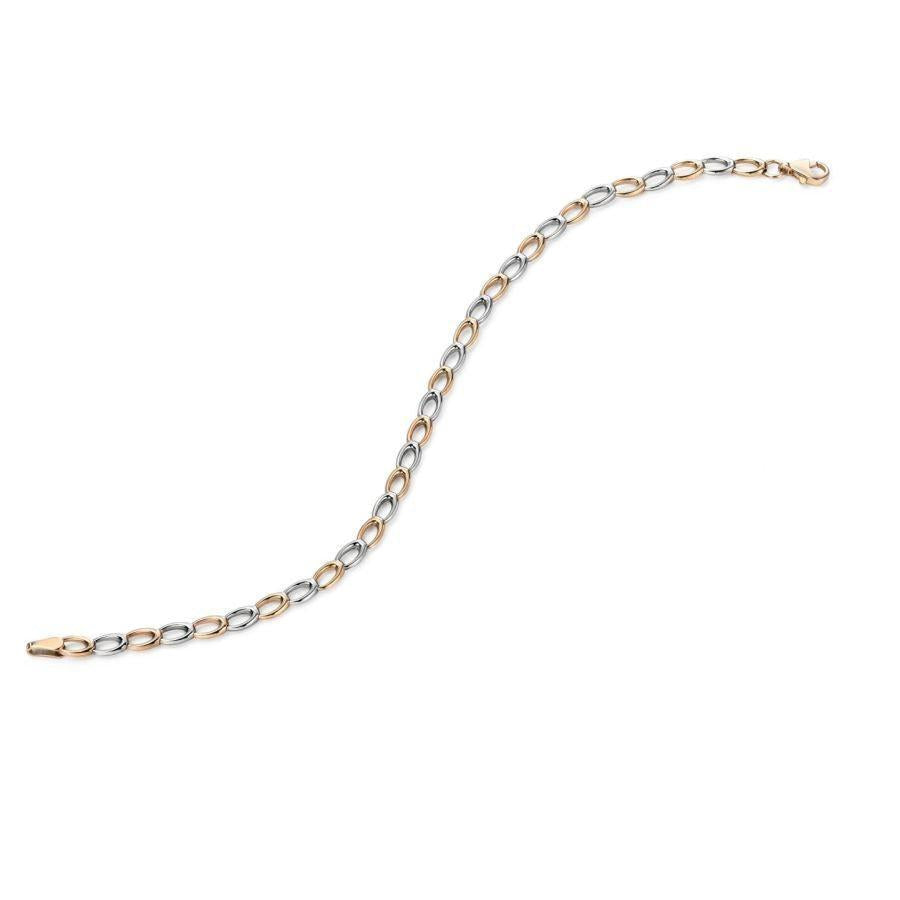 Dipples-9ct yellow and white gold Opn Link 19cm Brac-Dipples Jewellers