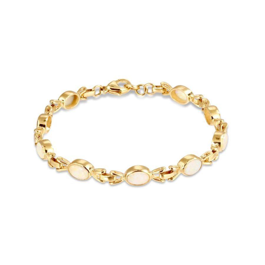 Dipples-9ct Yellow Gold 9 Ov Opal Alt Links-Dipples Jewellers