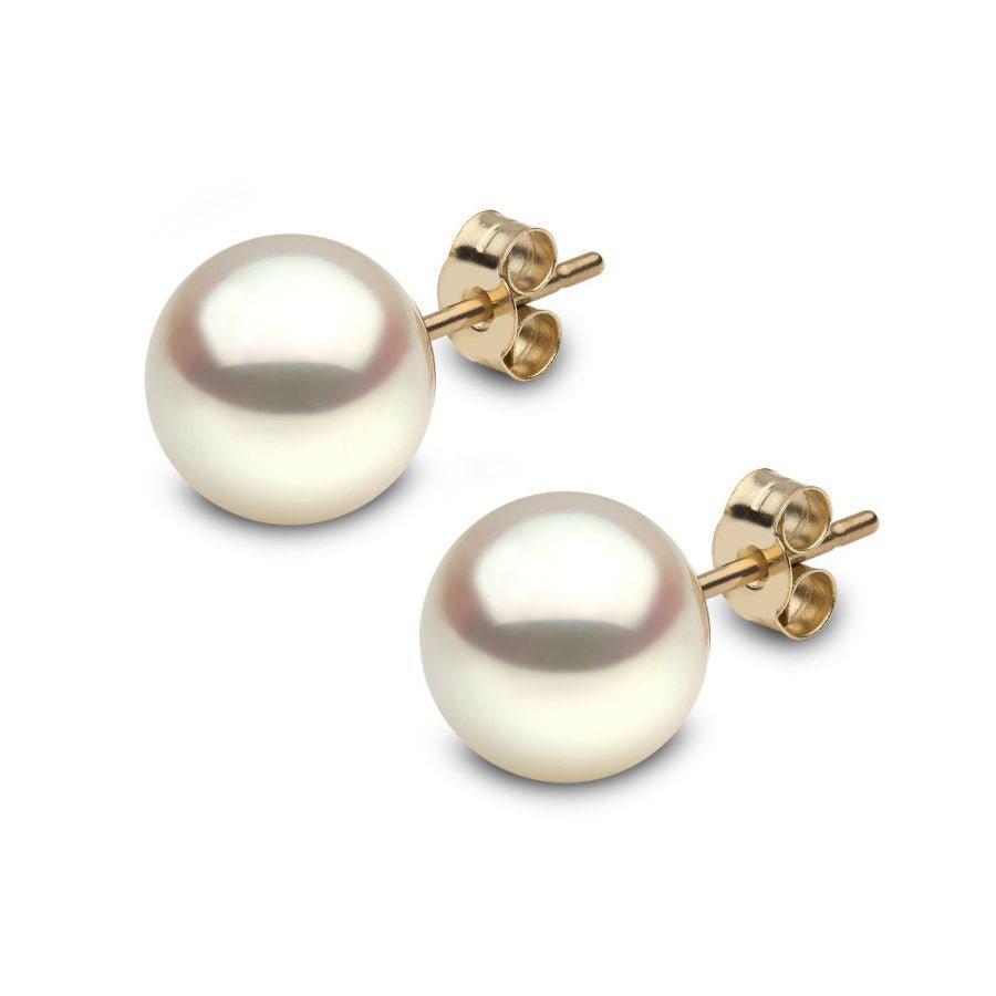 Dipples-9ct Yellow Gold Freshwater Pearl Stud Earrings-Dipples Jewellers