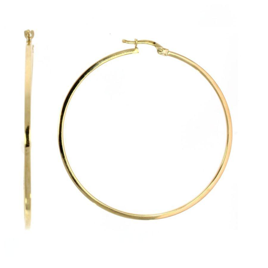 Dipples-9ct Yellow Gold Large Tube Hoop Earrings-Dipples Jewellers