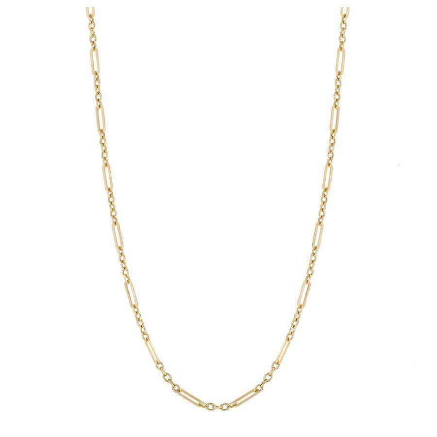 Dipples-9ct Yellow Gold Small Elongated Link Necklace-Dipples Jewellers