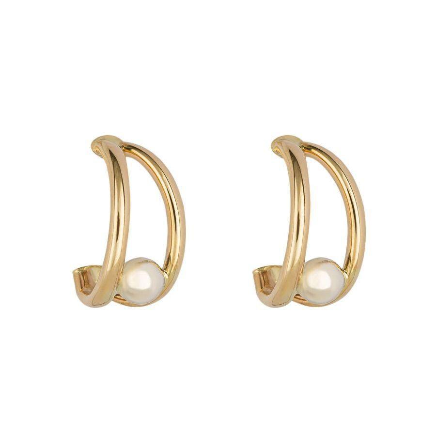 Dipples-9ct Yellow & White Gold Split Drop Earrings-Dipples Jewellers