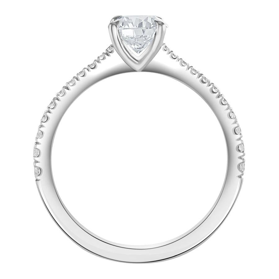 Dipples-Platinum 0.71ct Round Brilliant Cut Diamond Solitaire Ring with Diamond Shoulders-Dipples Jewellers