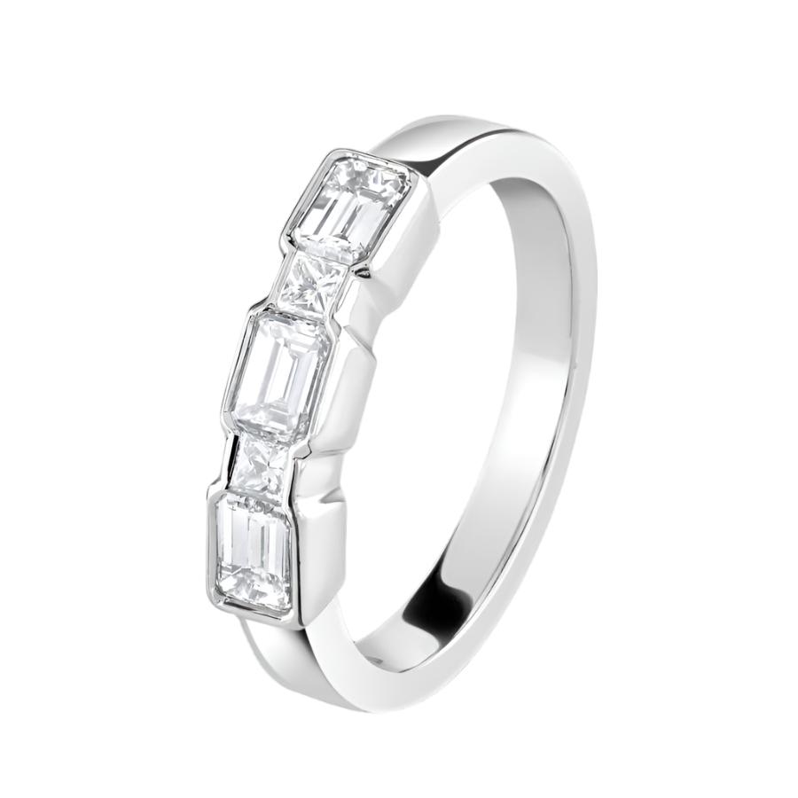 Dipples-Platinum Baguette & Princess Cut Diamond 5-Stone Band-Dipples Jewellers