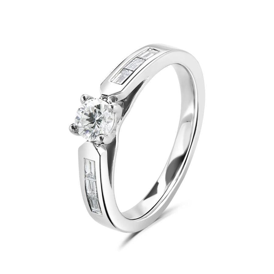 Dipples-Platinum brilliant cut diamond ring with diamond set shoulders-Dipples Jewellers