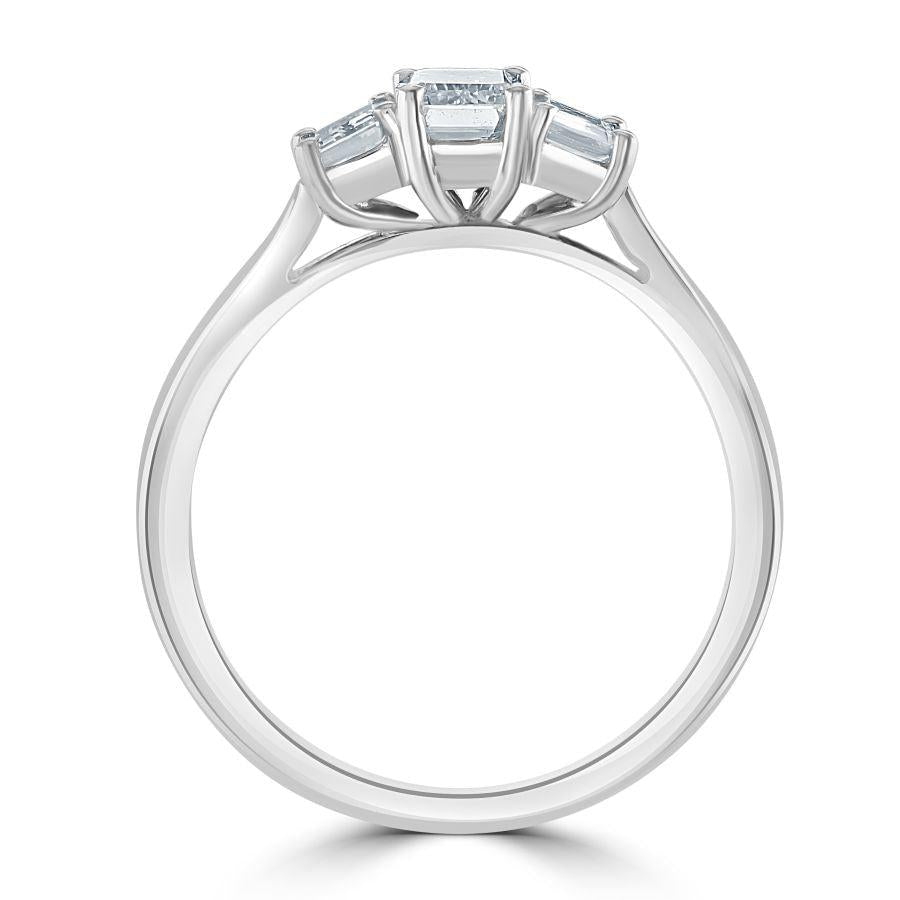 Dipples-Platinum Emerald Cut Diamond Trilogy Ring-Dipples Jewellers
