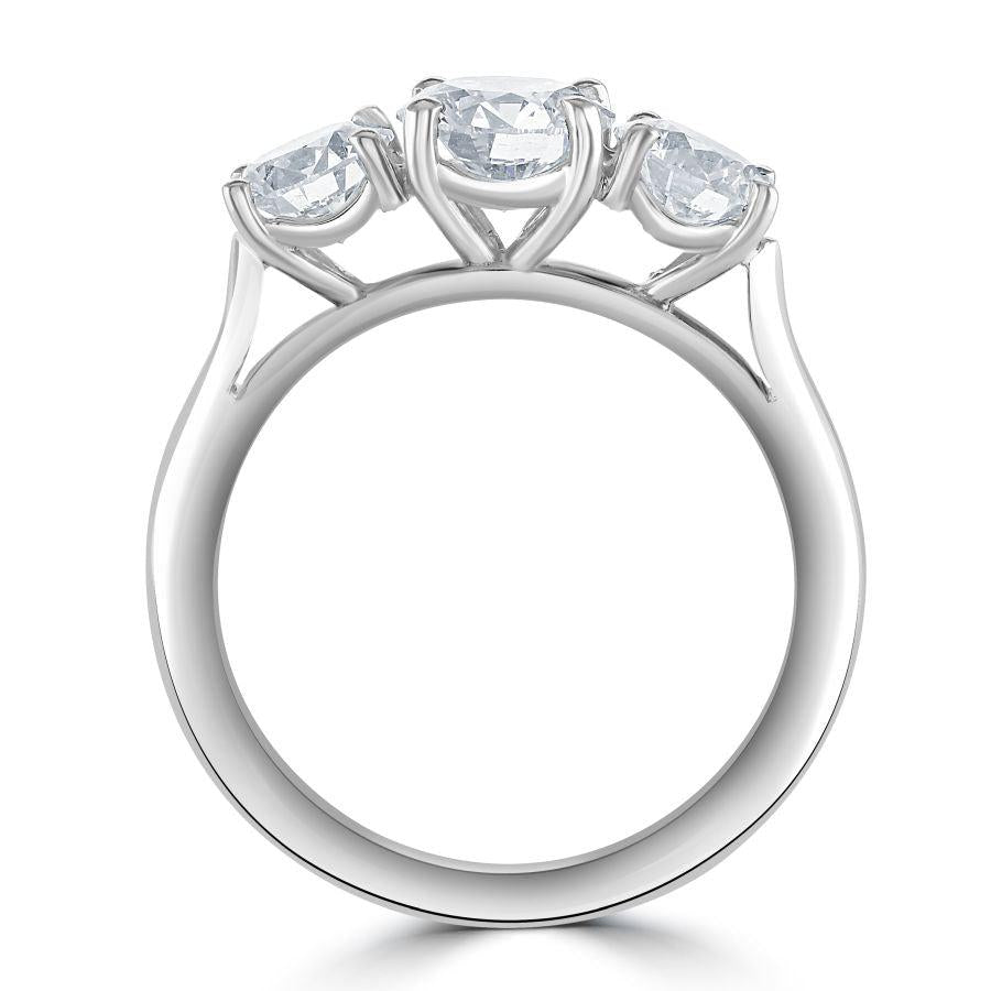 Dipples-Platinum Round Brilliant Cut Diamond 3-Stone Ring-Dipples Jewellers