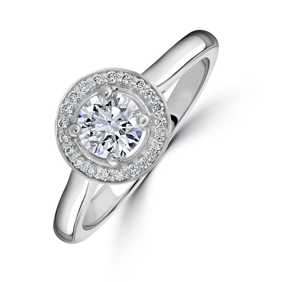 Dipples-Platinum Round Brilliant Cut Diamond Halo Cluster Ring-Dipples Jewellers
