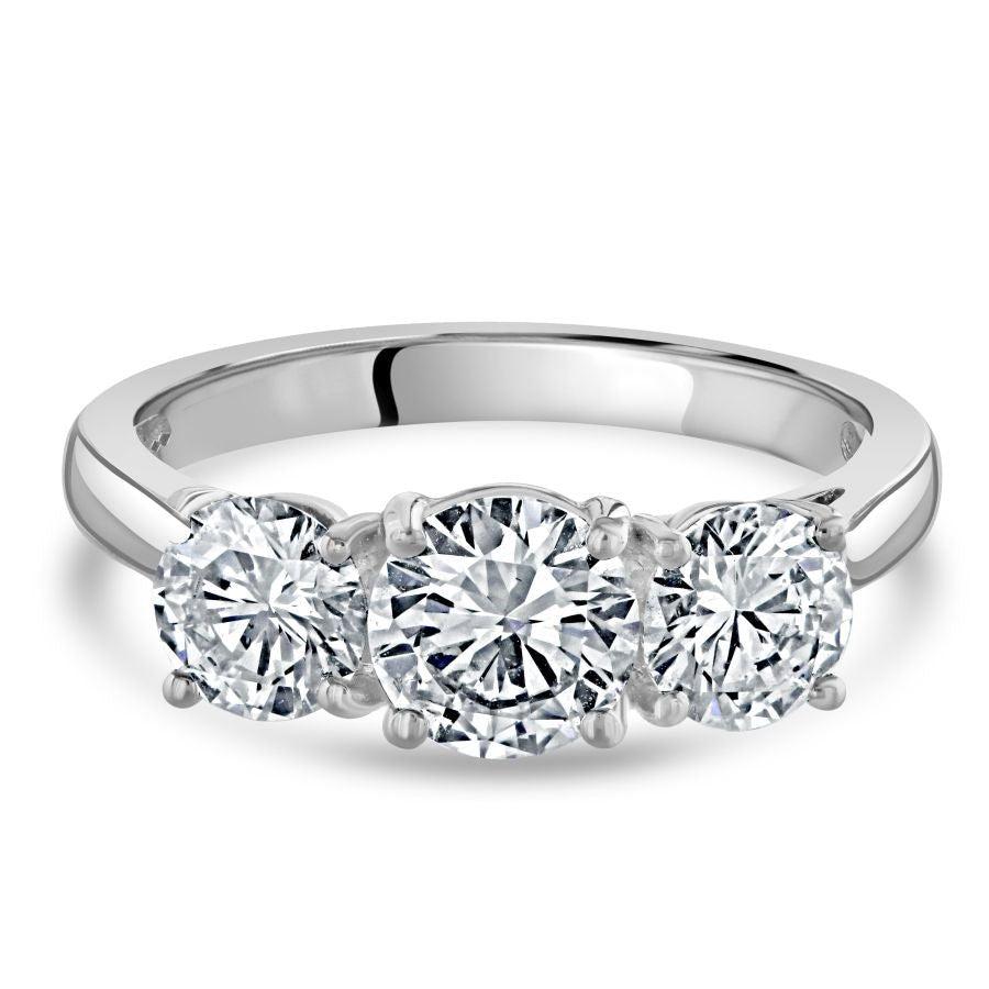 Dipples-Platinum Round Brilliant Cut Diamond Trilogy Ring-Dipples Jewellers