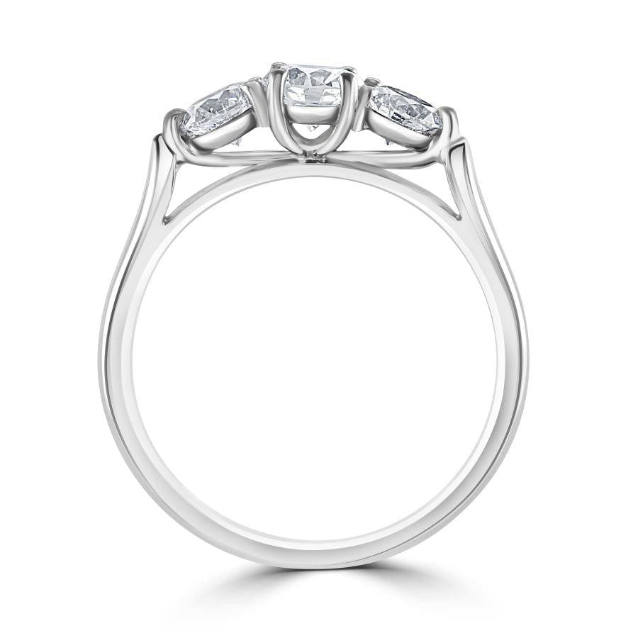Dipples-Platinum Round Brilliant Cut Diamond Trilogy Ring-Dipples Jewellers