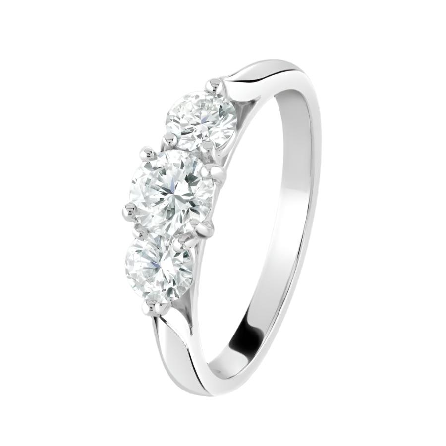 Dipples-Platinum Round Brilliant Cut Diamond Trilogy Ring-Dipples Jewellers