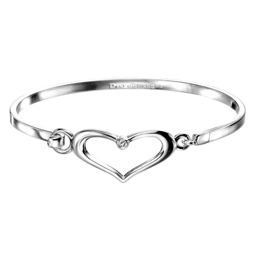 Dipples-Silver Cut Out Heart Bngle-Dipples Jewellers