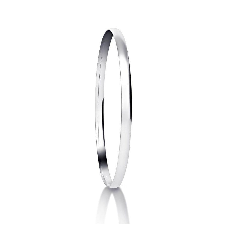 Dipples-Silver Plain Court Bangle-Dipples Jewellers