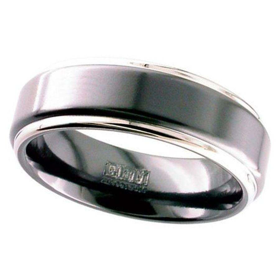 Dipples-Zirconium 7mm Flat Court Wedding Band, size Y-Dipples Jewellers