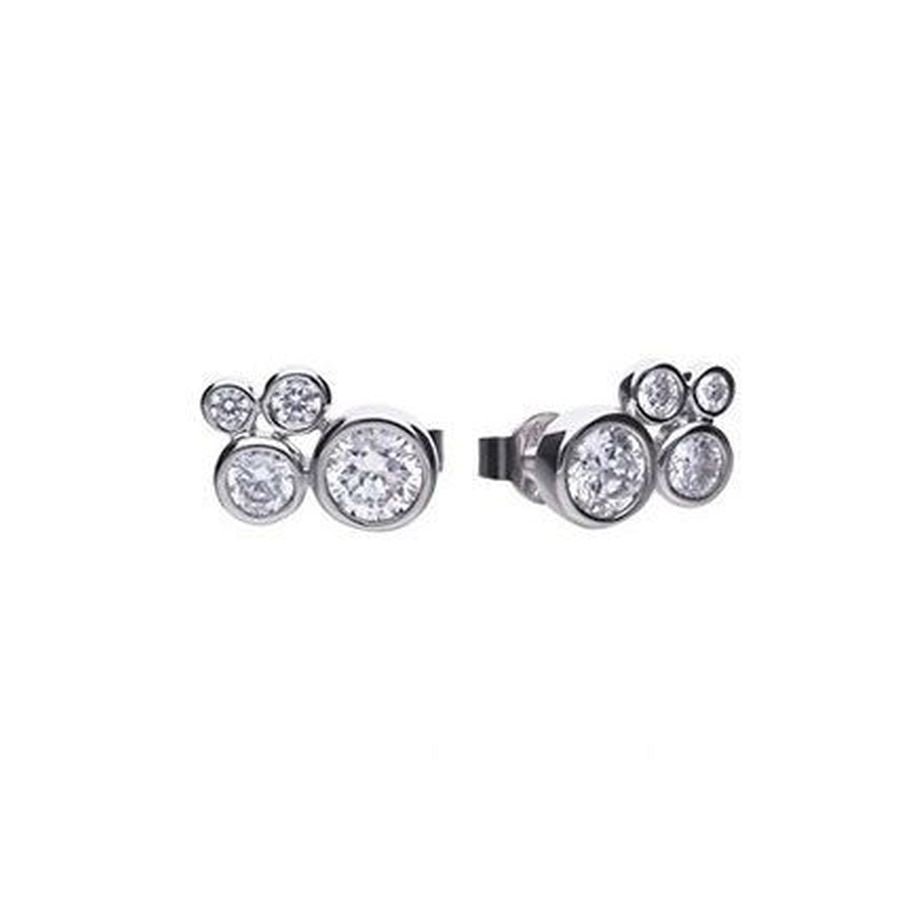 Dipples-Df/Cz-R/O Clust Stud-Dipples Jewellers