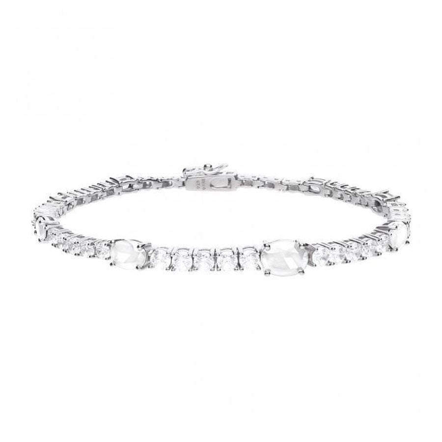 Gecko-Diamonfire Silver Claw Set Oval and Round Cut CZ Tennis Bracelet-Dipples Jewellers