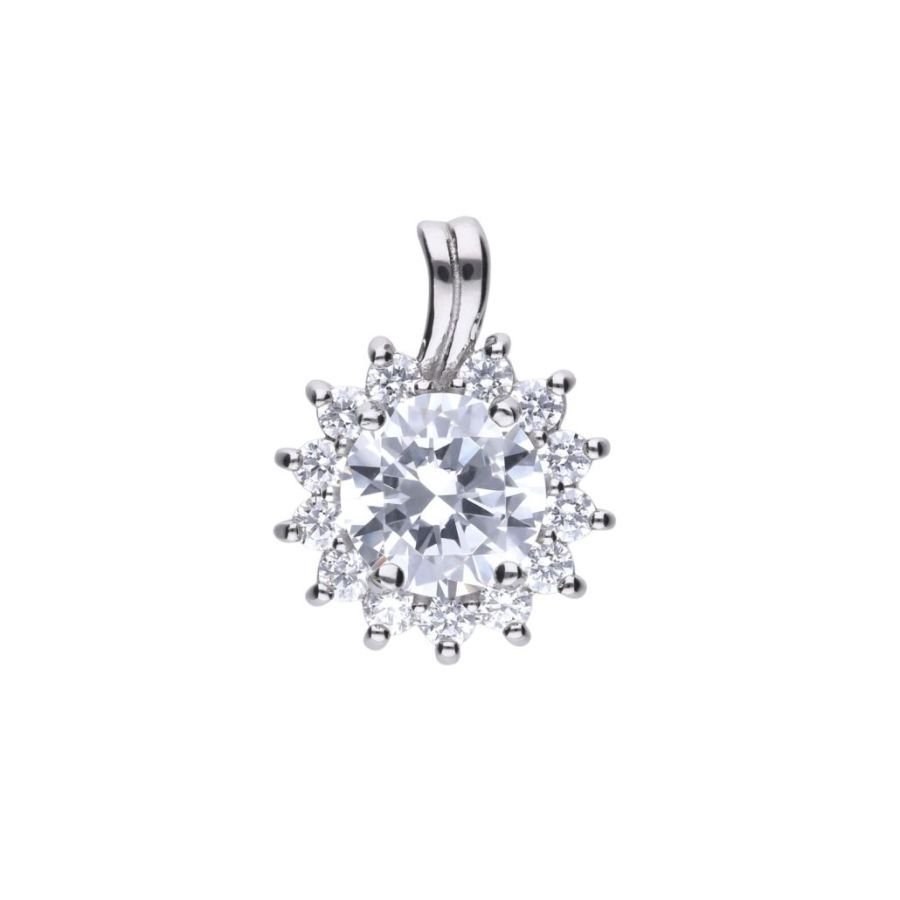 Dipples-Sil-Cz- Clust Pend + Ch-Dipples Jewellers