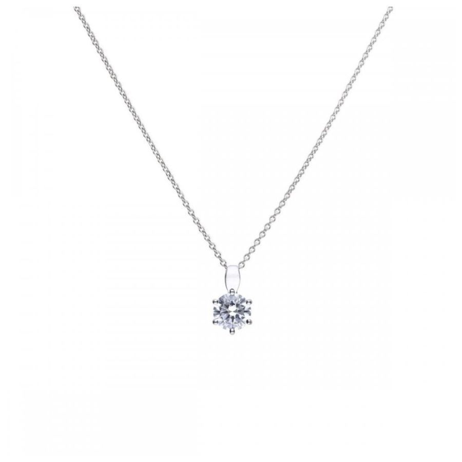 Dipples-Sil-Solitaire Cz Clw Pndt-Dipples Jewellers