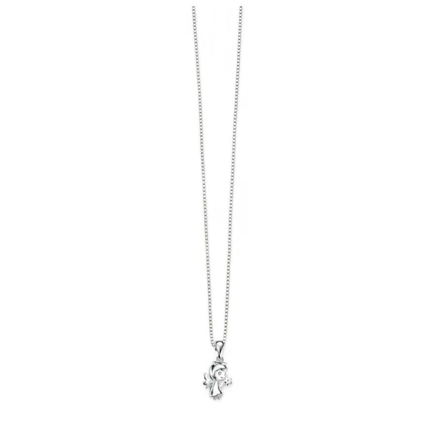 Dipples-Silver Diamond Set Angel Pendant-Dipples Jewellers